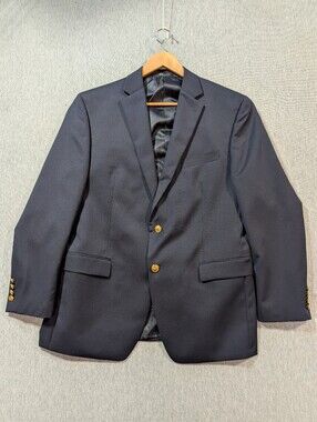 Lauren Ralph Lauren Wool Blend Blazer Men's 42R Navy Blue Gold Buttons